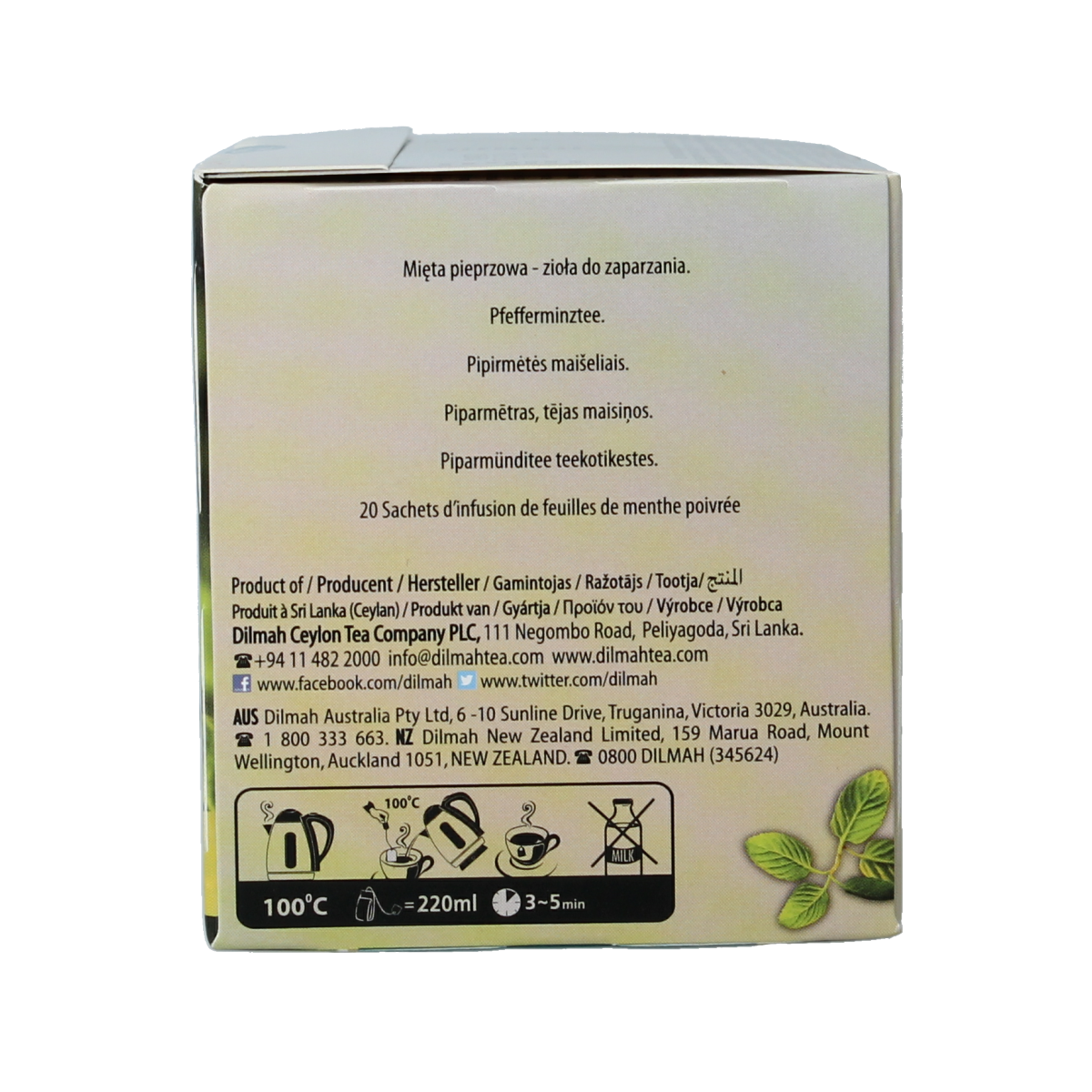 Dilmah Peppermint tea herbal infusion 20.00 Zakjes