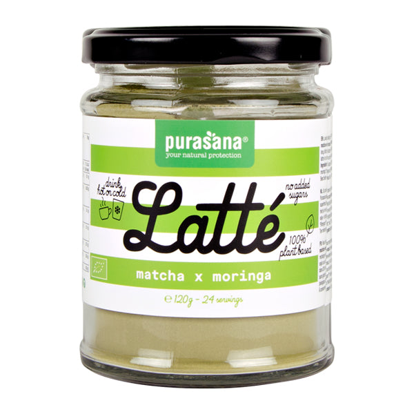 Purasana Latte matcha moringa vegan bio 120.00 Gram