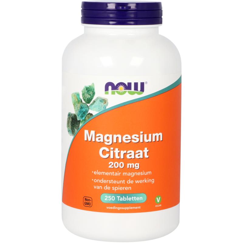 NOW Magnesium citraat 200 mg 250.00 Tabletten