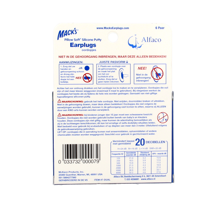 Macks Earplugs 6.00 Paar