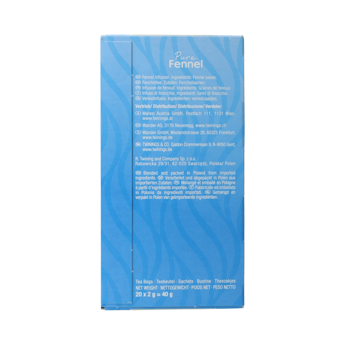 Twinings 20S PURE FENNEL 20.00 Zakjes
