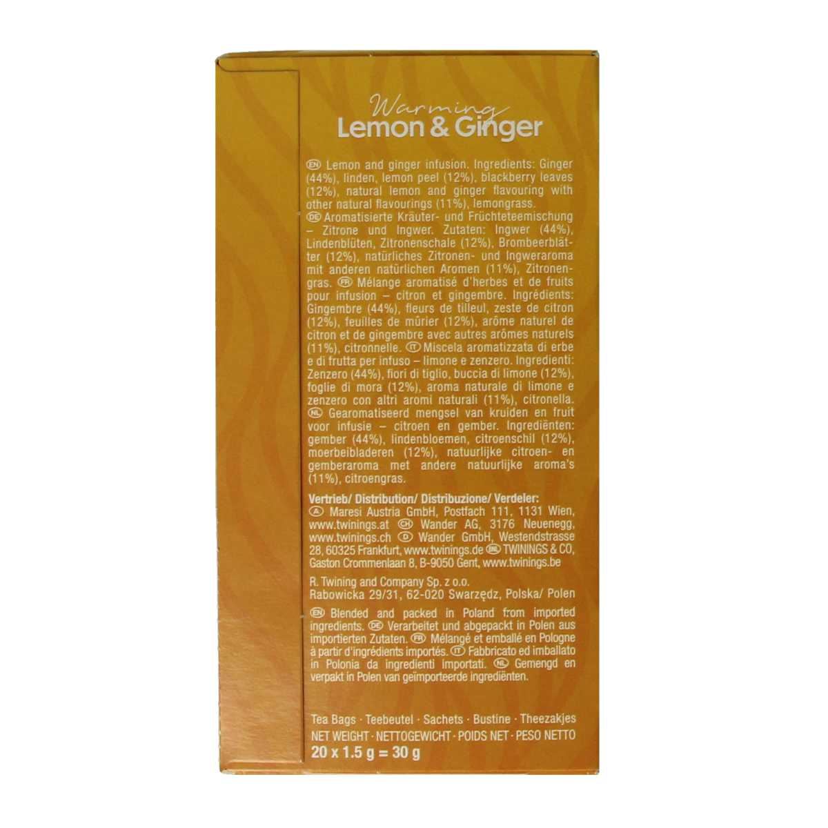 Twinings Citroen gember 20.00 Zakjes