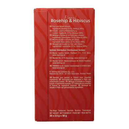Twinings Rozenbottel hibiscus 20.00 Zakjes