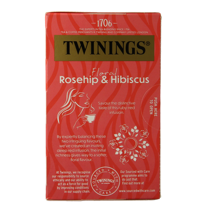 Twinings Rozenbottel hibiscus 20.00 Zakjes