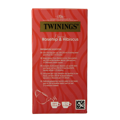 Twinings Rozenbottel hibiscus 20.00 Zakjes