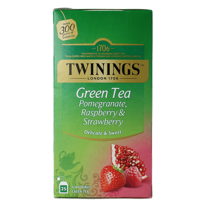 Twinings The vert pomogranate raspberry strawberry 25.00 Zakjes