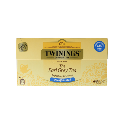 Twinings Earl grey decaf envelop zwart 25.00 Zakjes