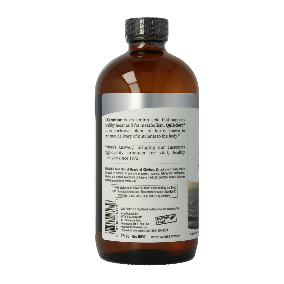 Natures Answer Vloeibaar L-Carnitine - Liquid L-Carnitine 1200mg 480.00 Milliliter