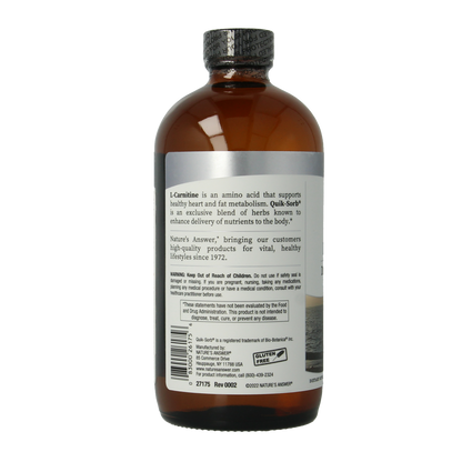 Natures Answer Vloeibaar L-Carnitine - Liquid L-Carnitine 1200mg 480.00 Milliliter