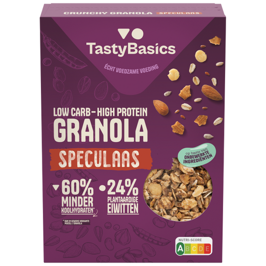 TastyBasics Low carb-high protein granola speculaas 6.00 Stuks