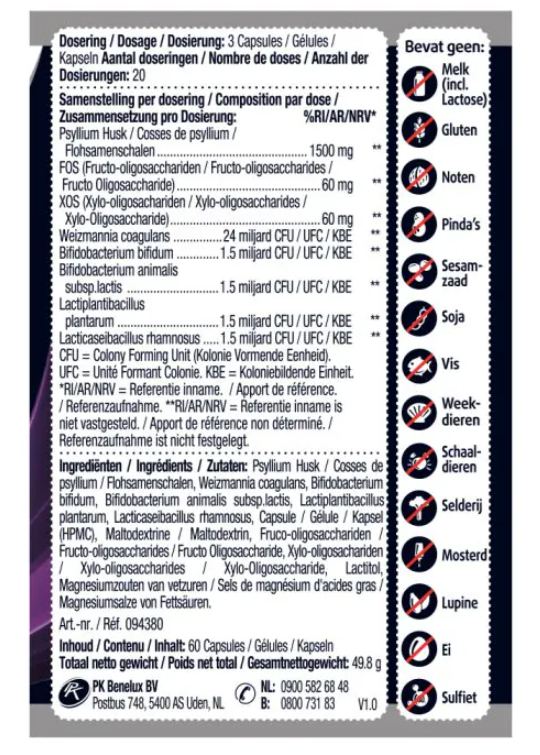 Lucovitaal Bioticomel Psyllium Husk Vezels 60.00 Capsules