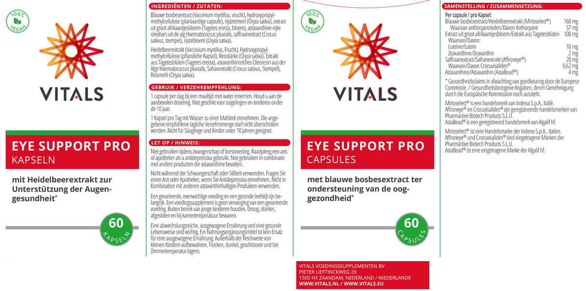 Vitals Eye Support Pro 60.00 Capsules