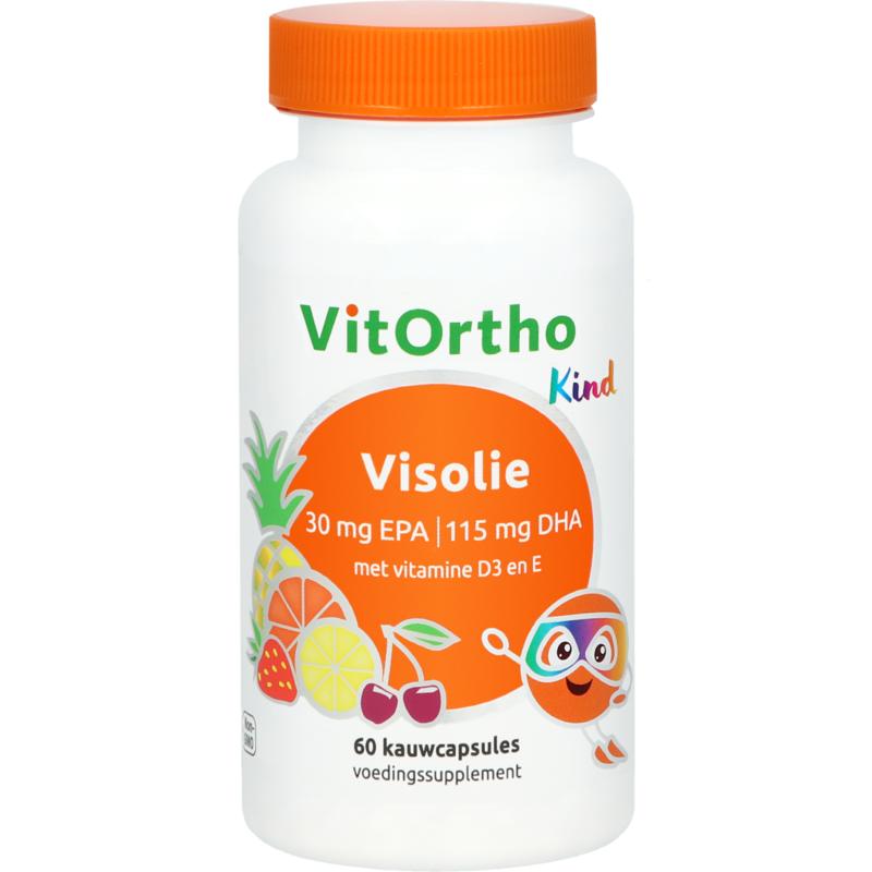 VitOrtho Visolie 30mg EPA DHA kind kauwcapsules 60.00 Capsules