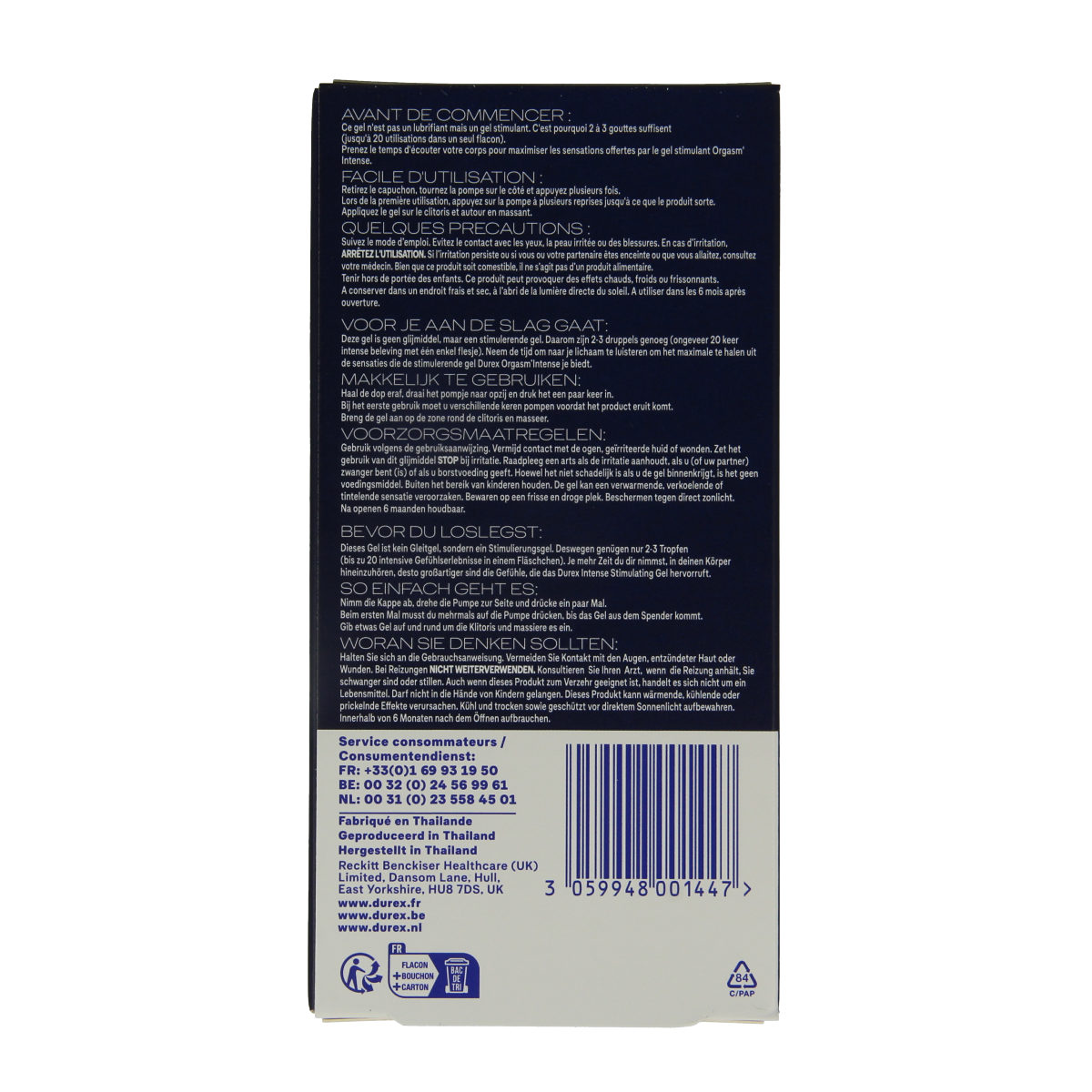 Durex Orgasm intense gel 10.00 Milliliter