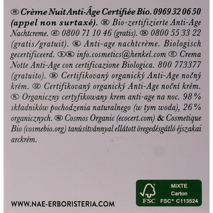 N.A.E. Belleza anti-age nightcreme  50 Milliliter