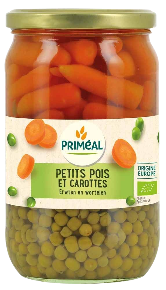 Primeal Doperwten wortelen bio 660.00 Gram