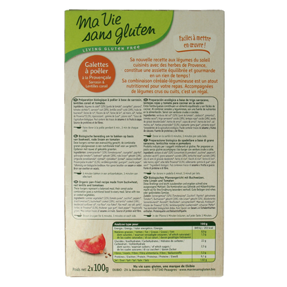 Ma Vie Sans Provencaalse burgers 2 x 100g glutenvrij vegan bio 2 Stuks