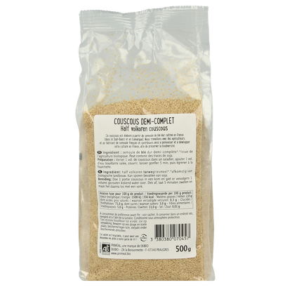 Primeal Couscous halfvolkoren bio 500.00 Gram