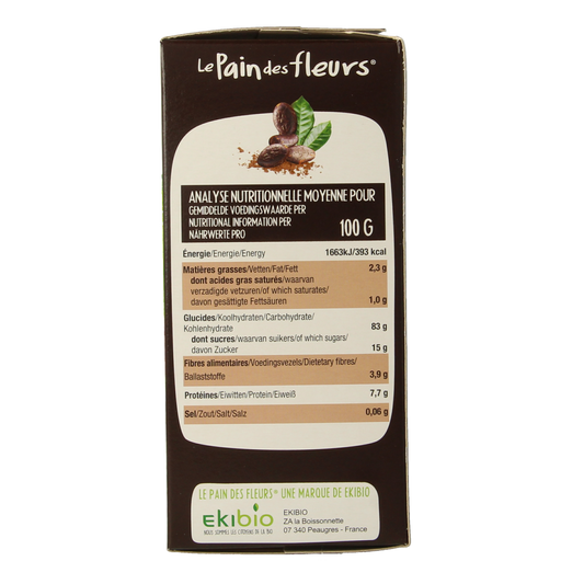 Pain Des Fleurs Krokante crackers cacao glutenvrij bio 160.00 Gram
