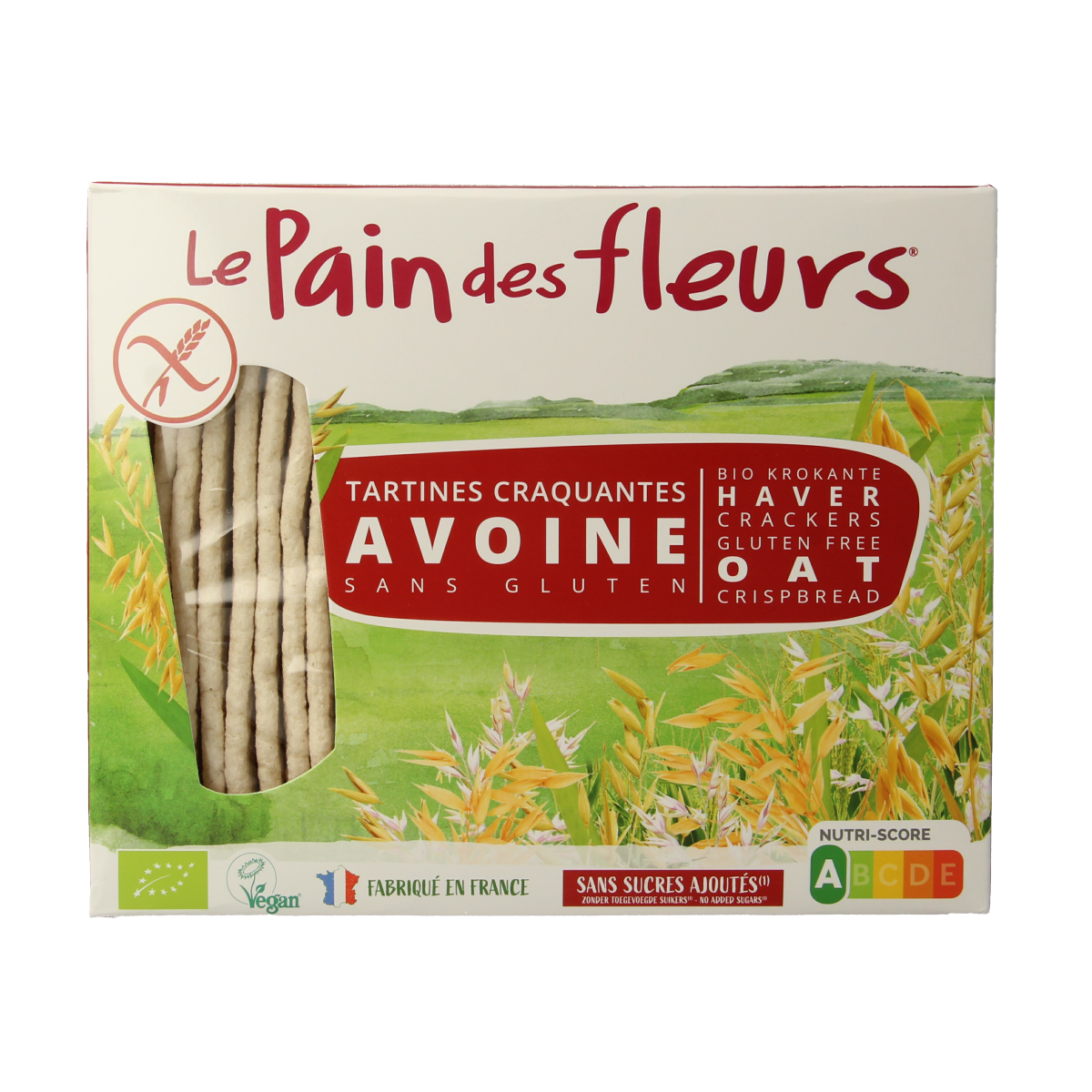 Pain Des Fleurs Krokante crackers haver glutenvrij bio  150.00 Gram
