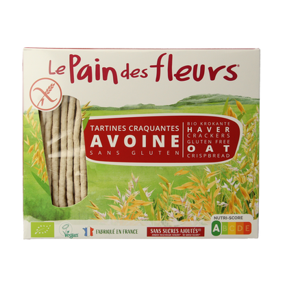 Pain Des Fleurs Krokante crackers haver glutenvrij bio  150.00 Gram