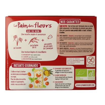 Pain Des Fleurs Krokante crackers haver glutenvrij bio  150.00 Gram