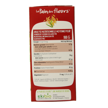 Pain Des Fleurs Krokante crackers haver glutenvrij bio  150.00 Gram