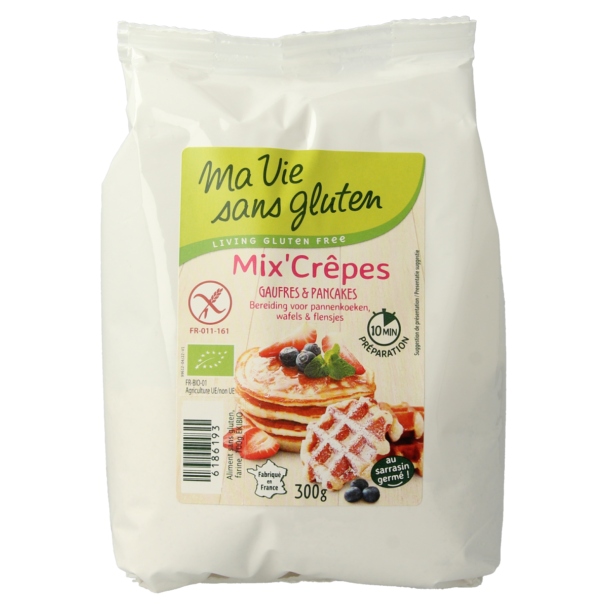 Ma Vie Sans Pannenkoeken wafels en flensjes mix glutenvrij bio 300.00 Gram