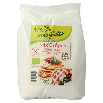Ma Vie Sans Pannenkoeken wafels en flensjes mix glutenvrij bio 300.00 Gram