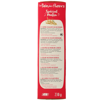 Pain Des Fleurs Special matin meergranen ontbijtcrackers bio 230.00 Gram