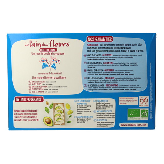 Pain Des Fleurs Krokante crackers boekweit zoutloos glutenvrij bio 300.00 Gram