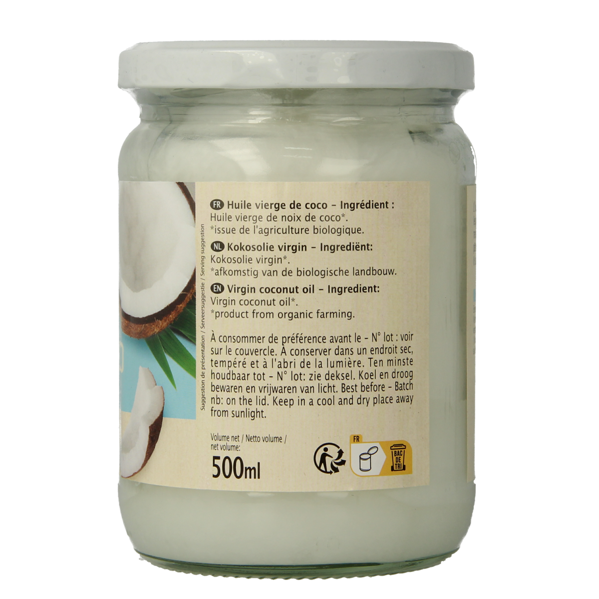 Primeal Kokosnoot olie bio 500.00 Milliliter