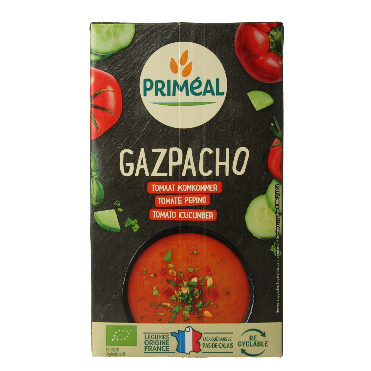 Primeal Gaspacho tomaat komkommer bio 1.00 Liter