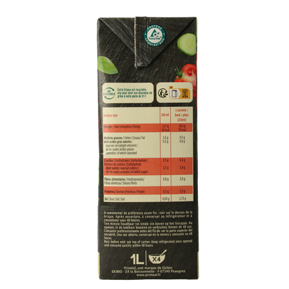 Primeal Gaspacho tomaat komkommer bio 1.00 Liter