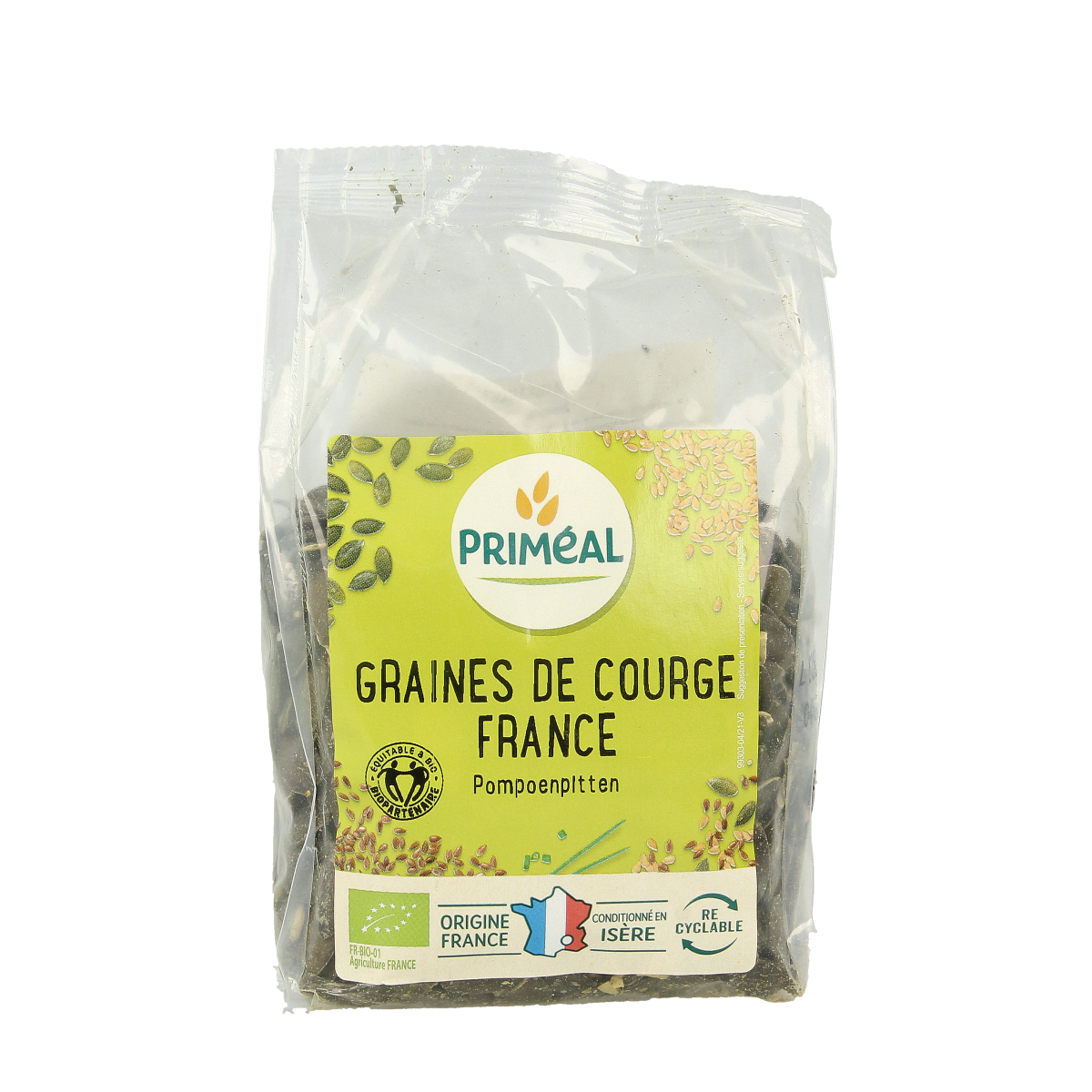 Primeal Pompoenpitten uit Frankrijk bio 250.00 Gram