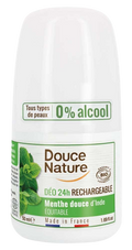 Douce Nature Deodorant roll on mint hervulbaar 50.00 Gram