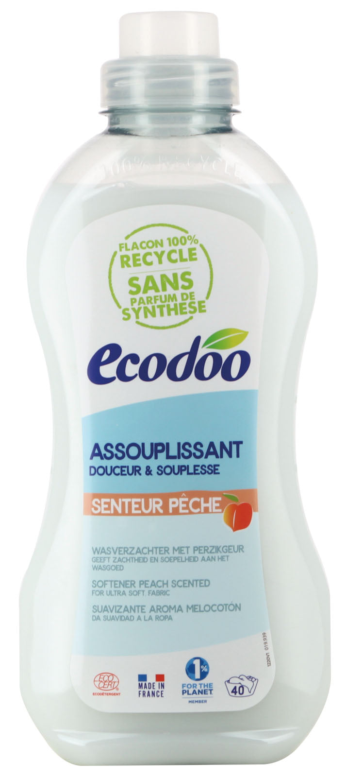 Ecodoo Wasverzachter perzik 1.00 Liter