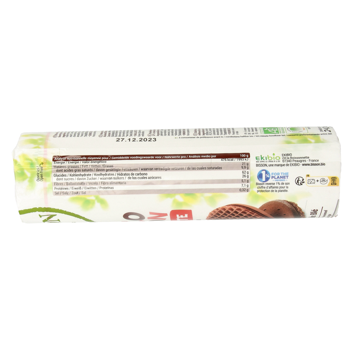Bisson Chocolade wafels bio 240.00 Gram