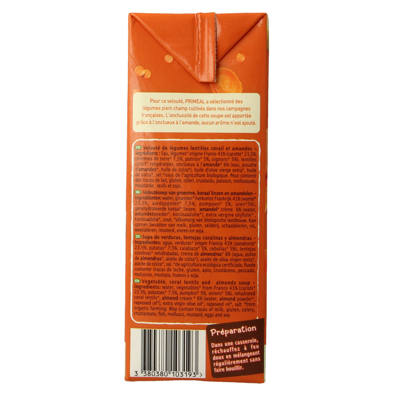 Primeal Groentecremesoep bio 1 Liter
