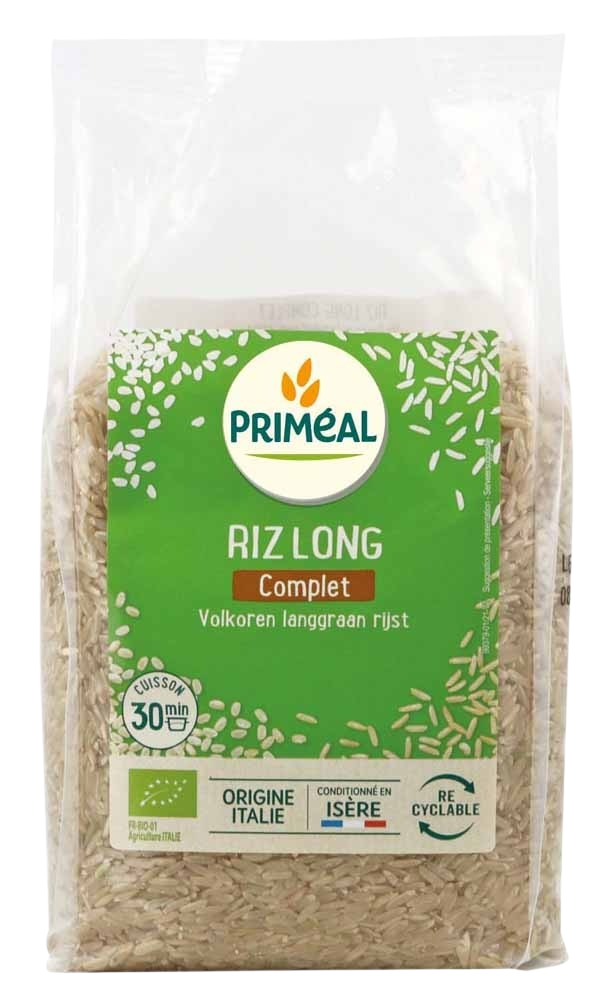 Primeal Volkoren langgraan rijst bio 1 Kilogram