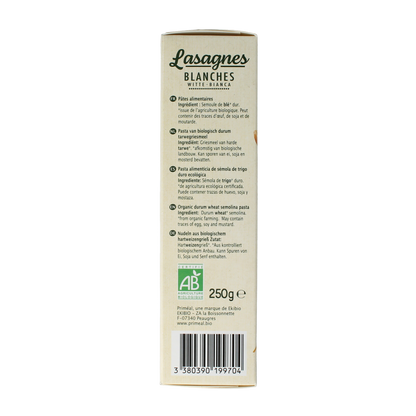 Primeal Witte lasagne bio 250.00 Gram