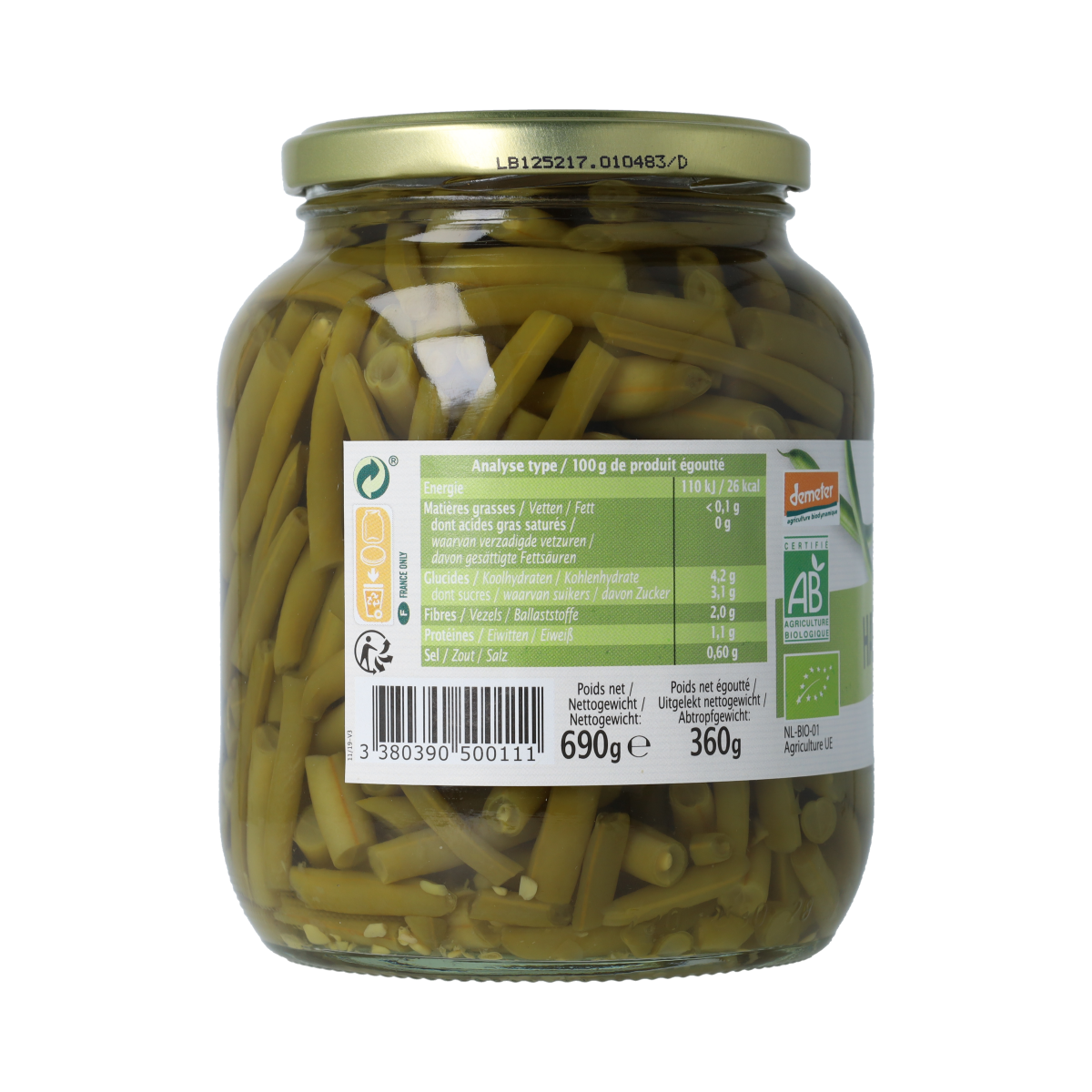 Primeal Haricots verts sperziebonen demeter bio 690.00 Gram