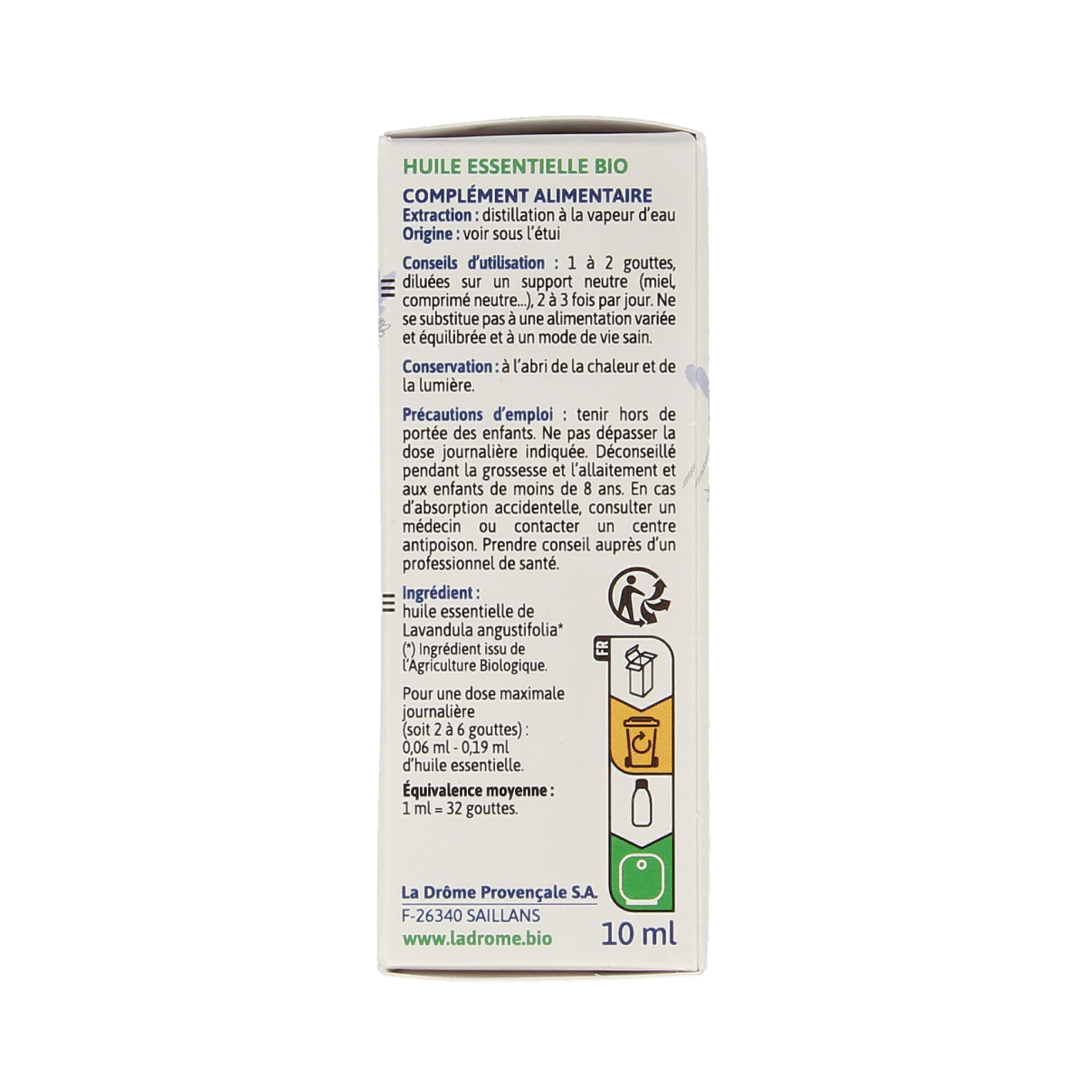 Ladrome Lavendel olie bio 10.00 Milliliter