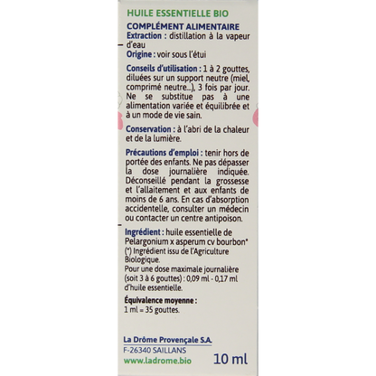 Ladrome Roos geranium olie bio 10.00 Milliliter