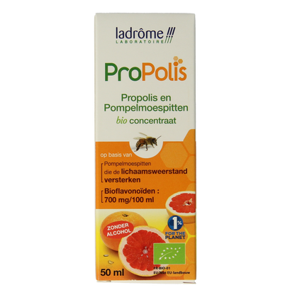 Ladrome Propolis pompelmoes pit concentraat bio 50.00 Milliliter