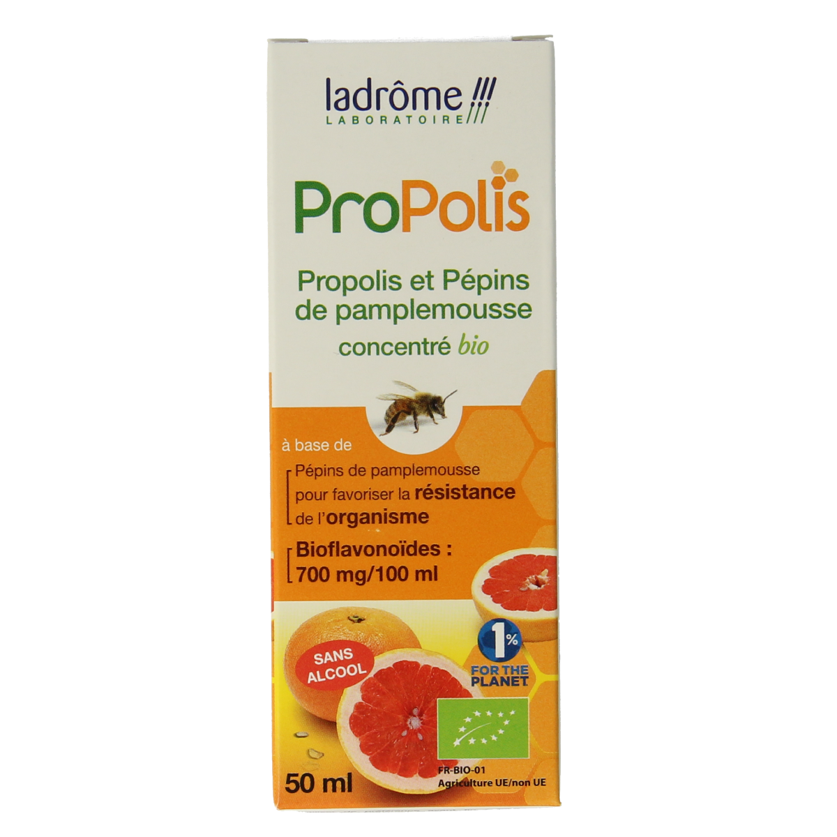 Ladrome Propolis pompelmoes pit concentraat bio 50.00 Milliliter