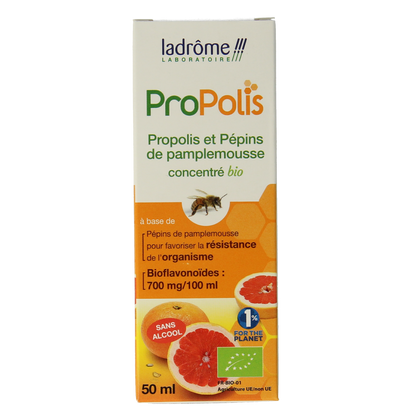 Ladrome Propolis pompelmoes pit concentraat bio 50.00 Milliliter