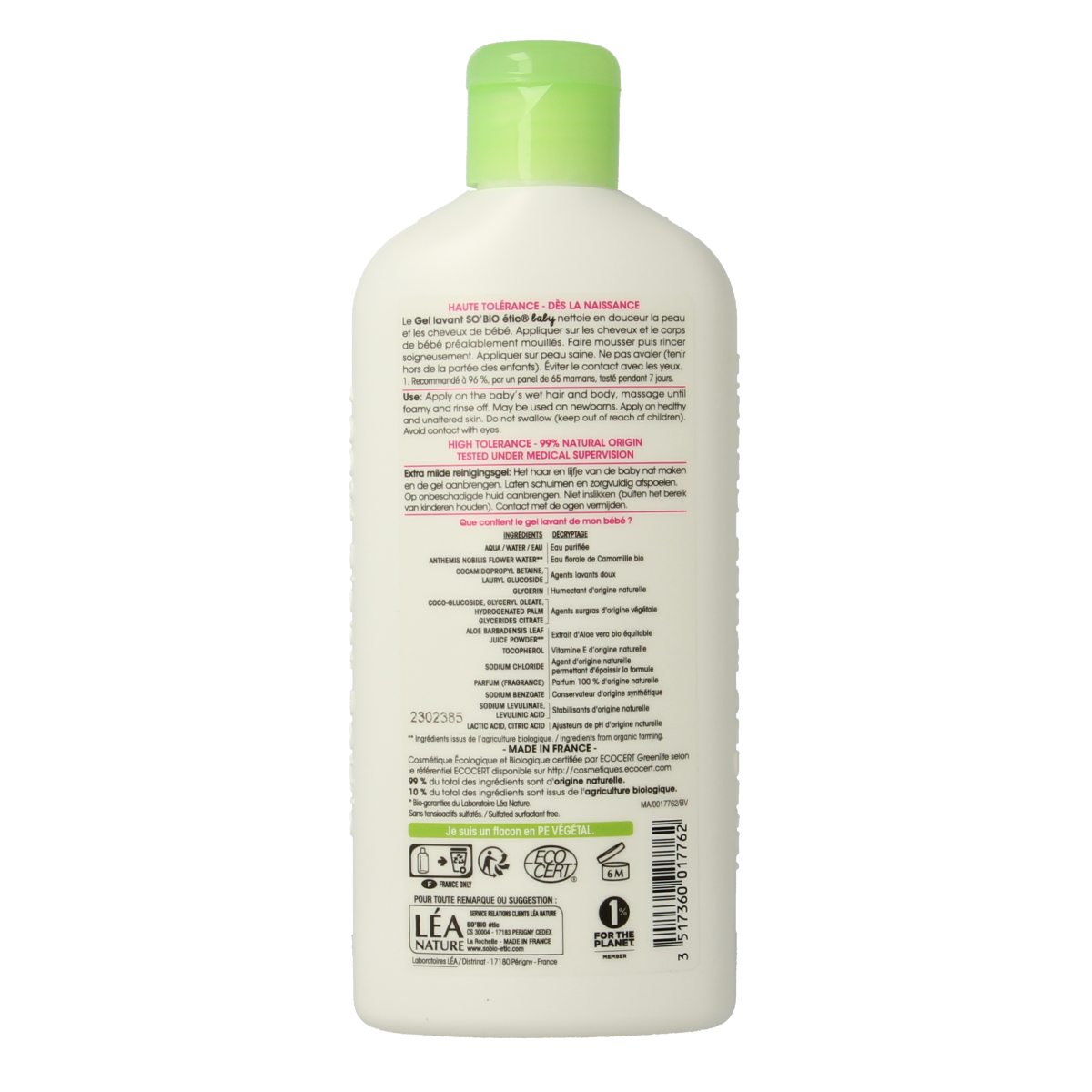 So Bio Etic Baby cleansing gel 250.00 Milliliter