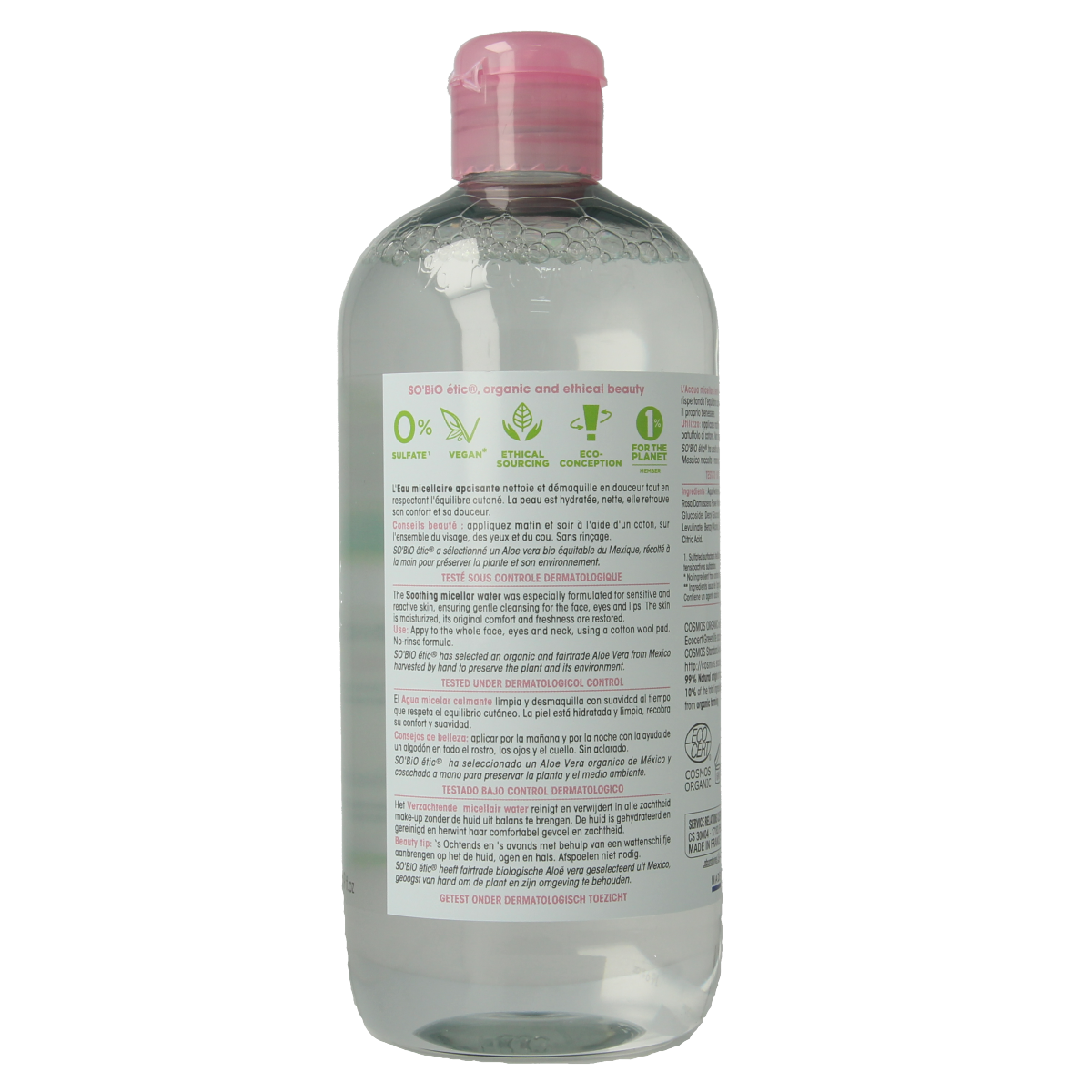 So Bio Etic Hydra aloe vera micellar water 500.00 Milliliter