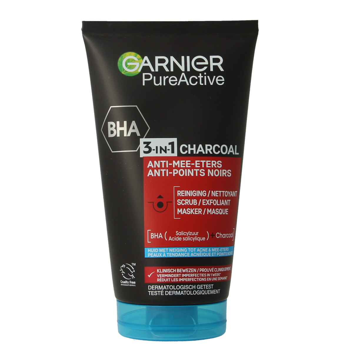 Garnier SkinActive  pure active 3-in-1 charcoal reiniging 150.00 Milliliter
